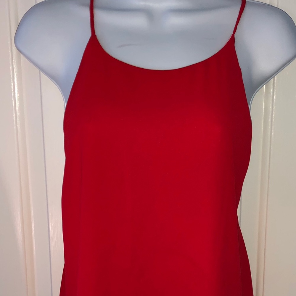 Zara Red Spaghetti Strap Tank Top